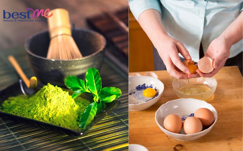 Dưỡng da với trà xanh và lòng trắng trứng gà