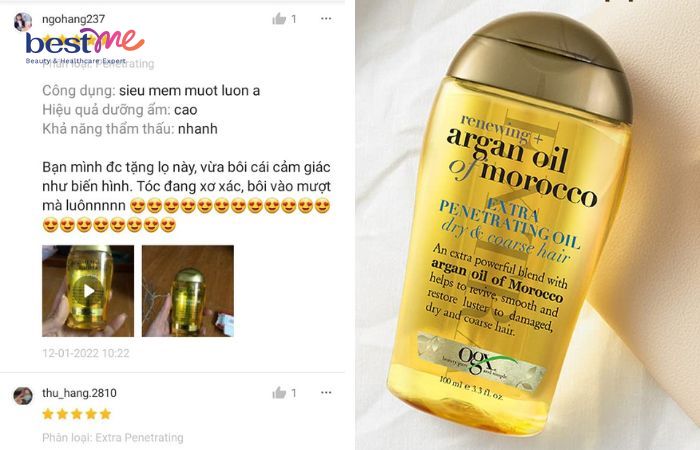 Review dầu dưỡng tóc Argan Oil Of Morocco từ người dùng