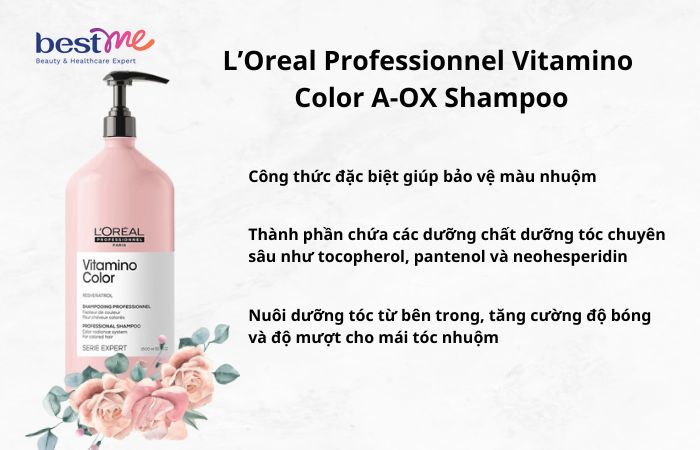 L’Oreal Professionnel Vitamino Color A-OX Shampoo được đánh giá cao nhờ khả năng giữ màu cho tóc nhuộm