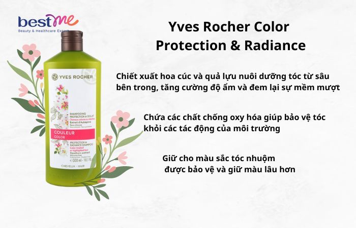 Yves Rocher Color Protection & Radiance là sự kết hợp tuyệt vời giữa các thành phần chăm sóc tóc và các dưỡng chất độc đáo