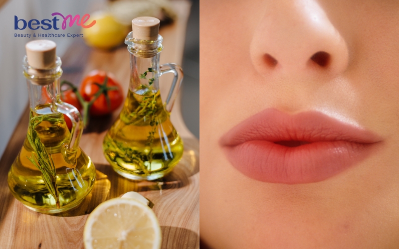Dầu oliu giúp bảo vệ môi khỏi các tác nhân tiêu cực từ tia UV để không bị đẩy nhanh tiến trình lão hóa