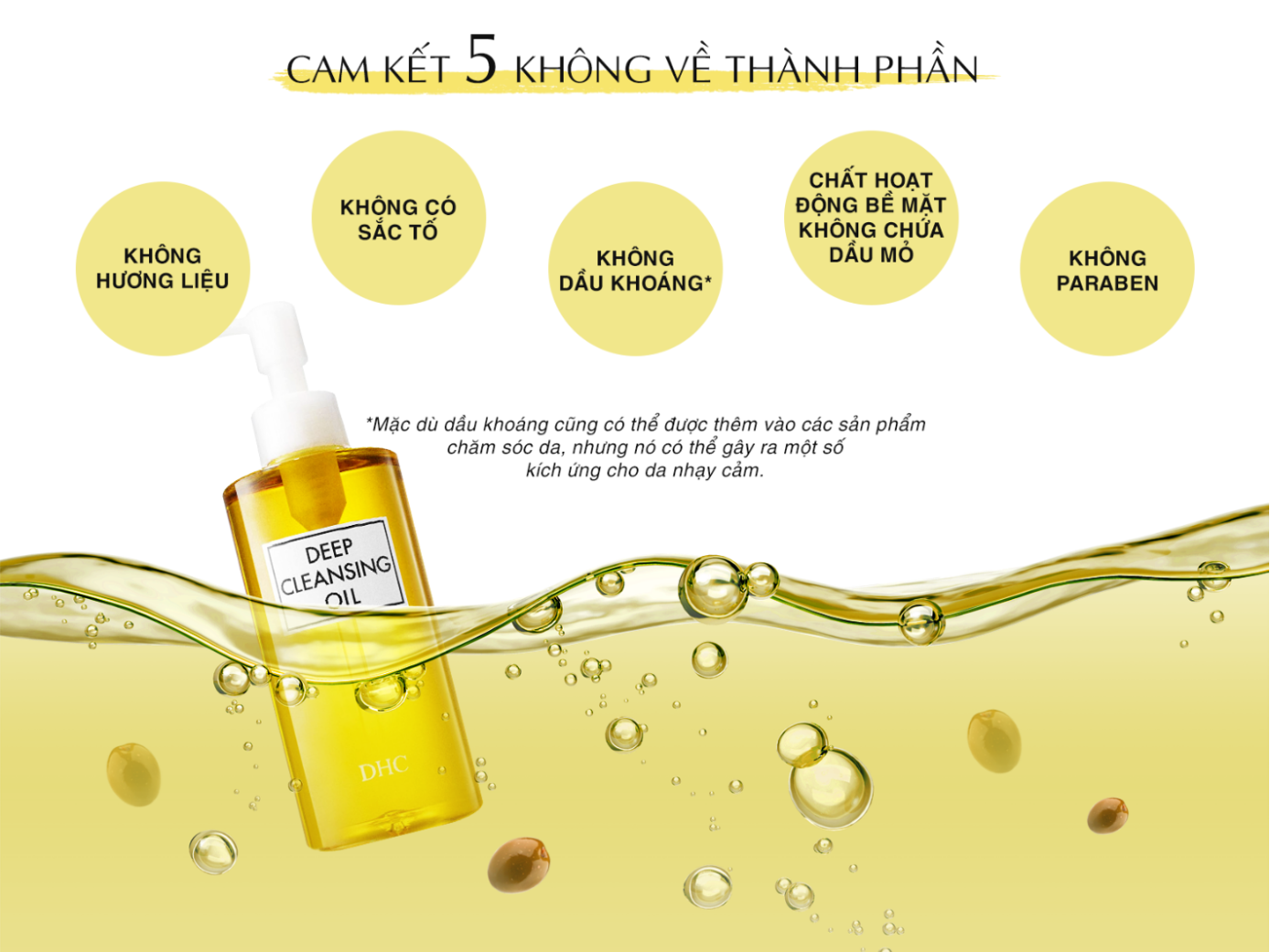 Cam kết dầu tẩy trang olive DHC Deep Cleansing Oil an toàn lành tính