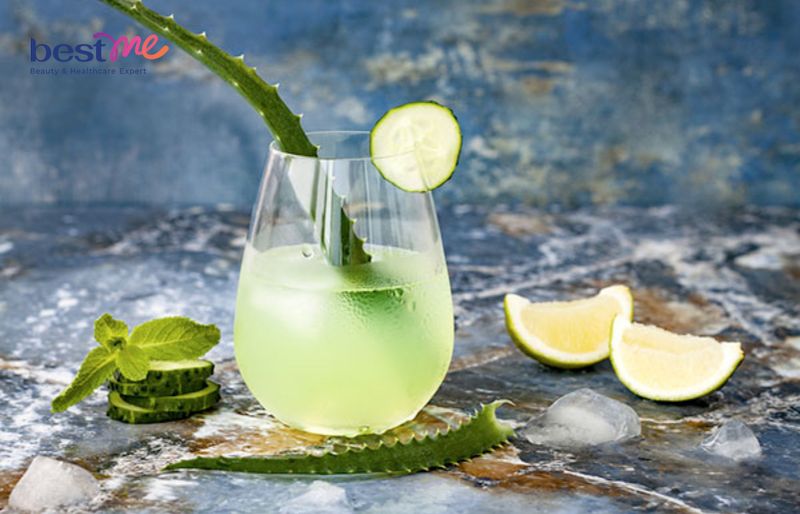 Nước detox giảm mỡ bụng nha đam và chanh