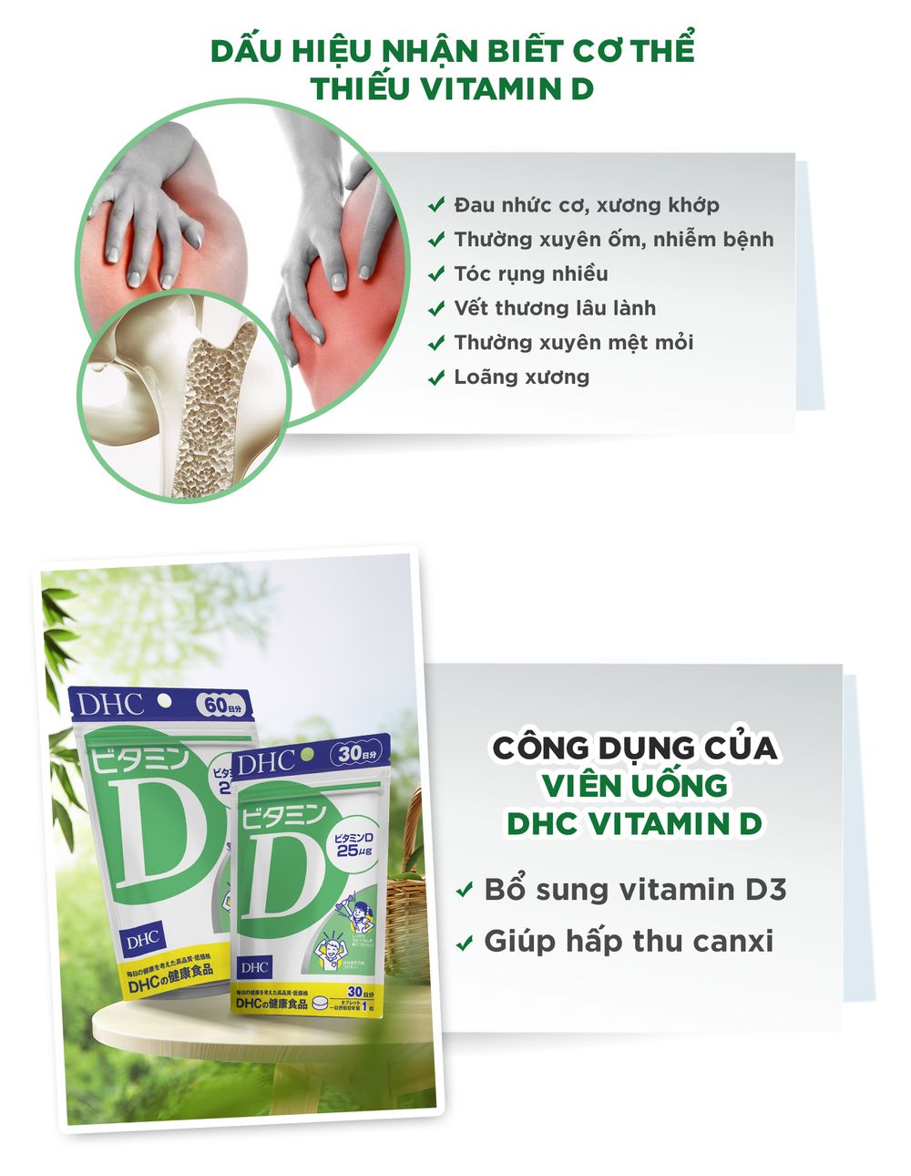 Công dụng viên uống vitamin D DHC