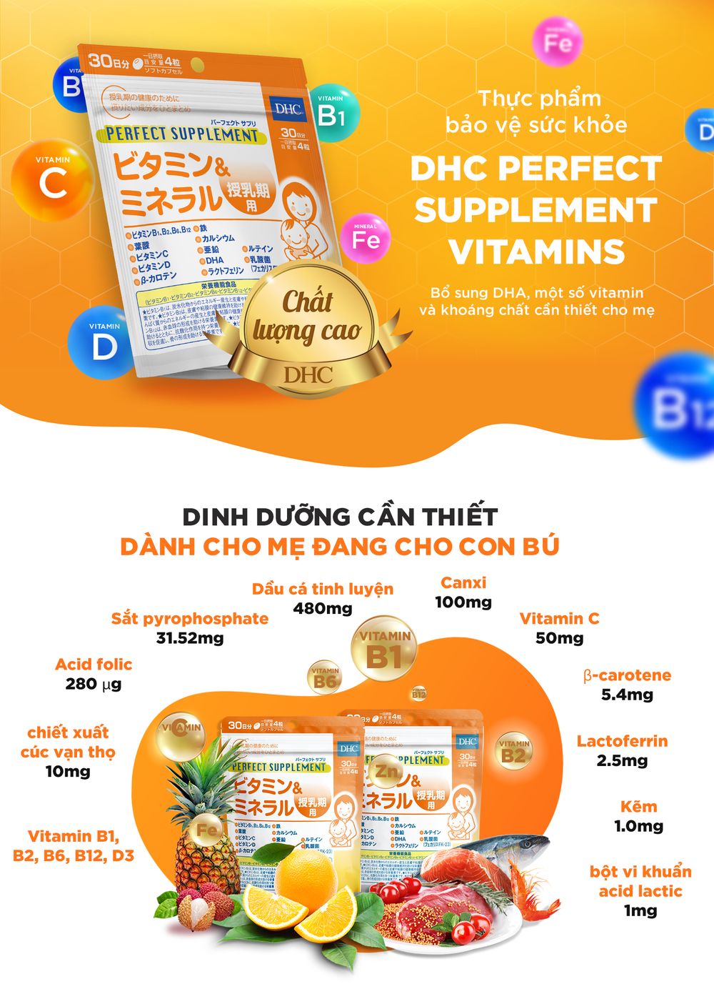 Vitamin và khoáng chất DHC cho mẹ sau sinh