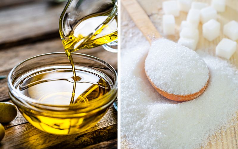 Cách dưỡng môi hồng với dầu olive và đường