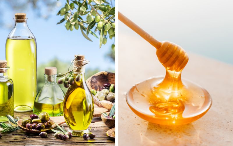 Dưỡng môi hồng bằng dầu olive và mật ong