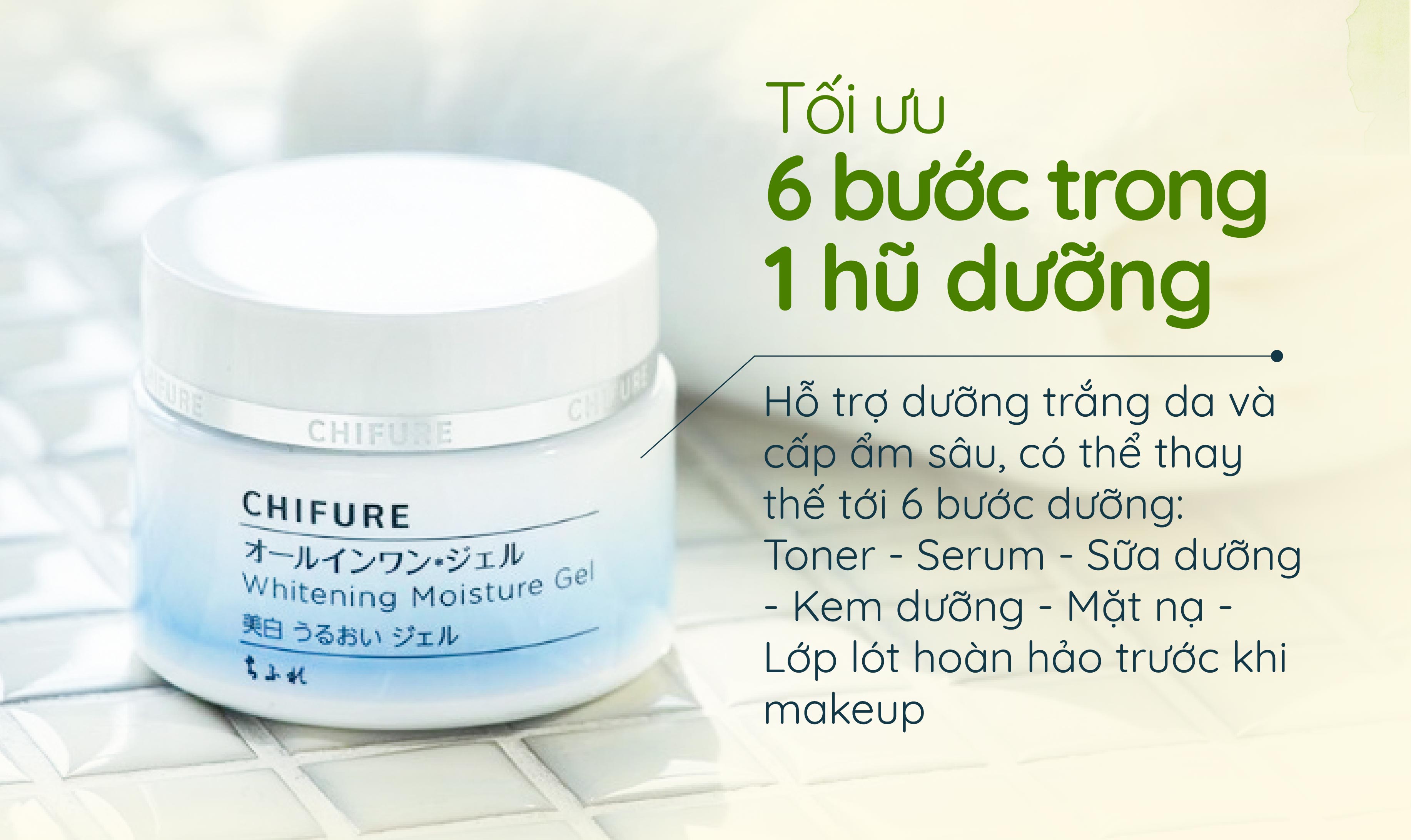 Gel dưỡng ẩm trắng da Chifure Whitening Moisture Gel