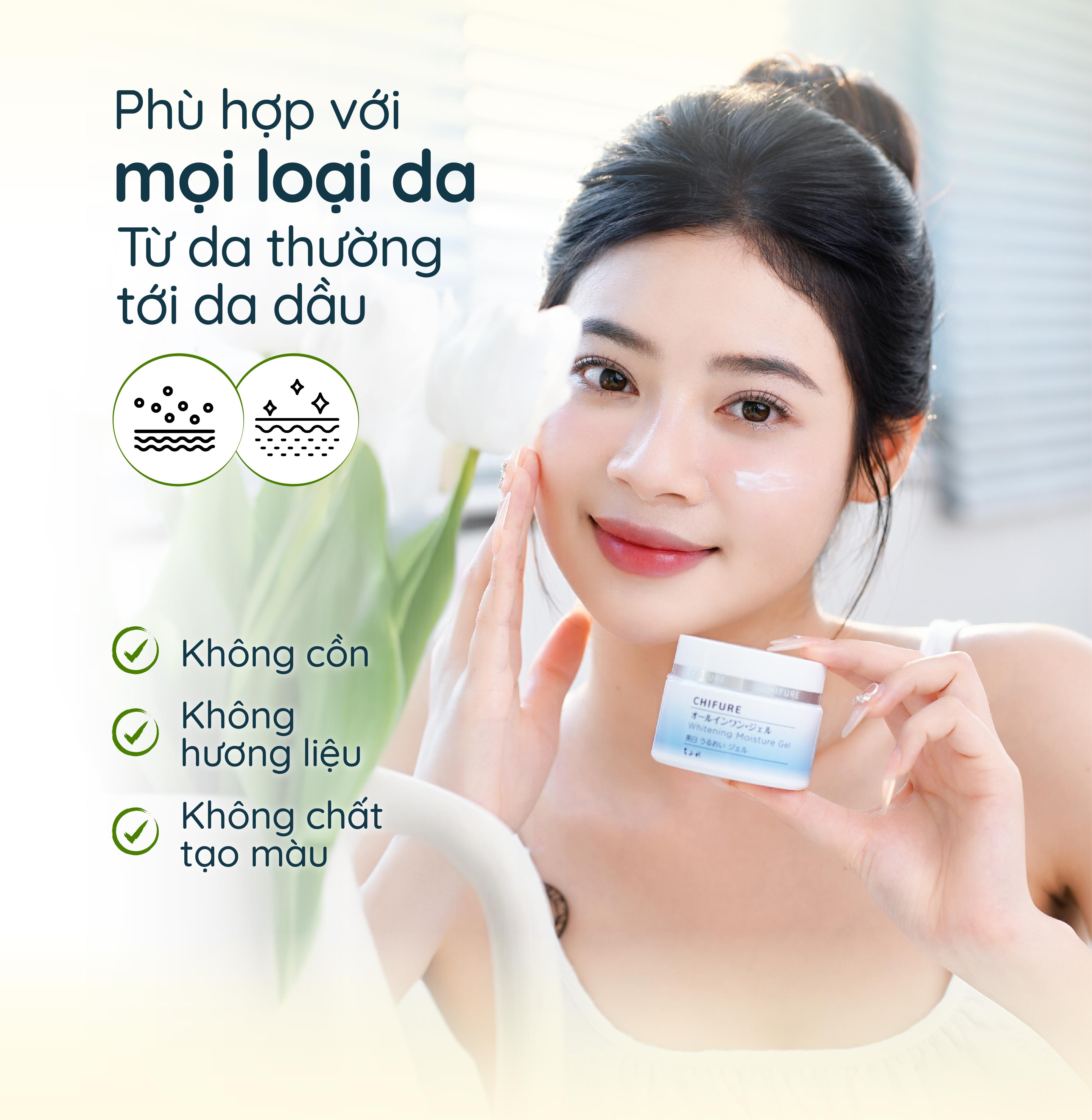 Gel dưỡng ẩm trắng da Chifure Whitening Moisture Gel