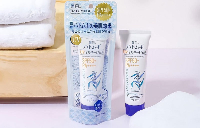 Kem chống nắng Reihaku Hatomugi UV Milky Gel SPF50+ PA++++