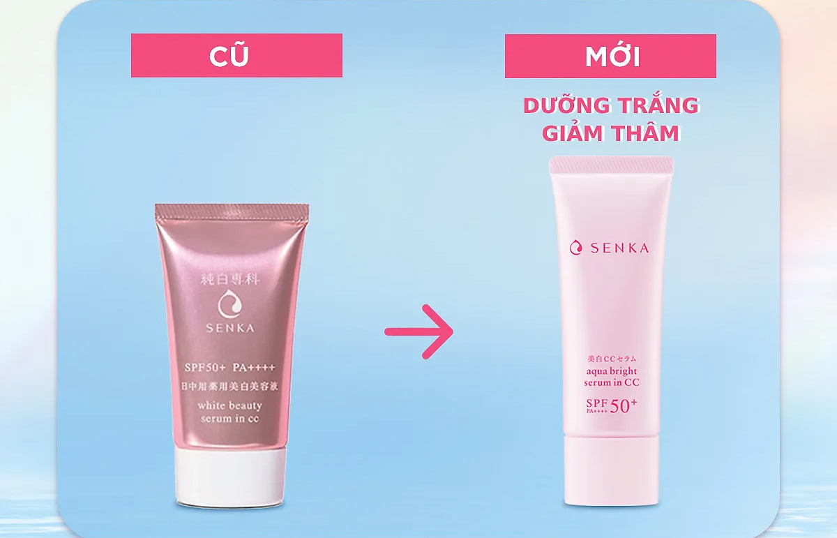Serum chống nắng Senka CC vừa dưỡng ẩm, vừa chống nắng và làm trắng