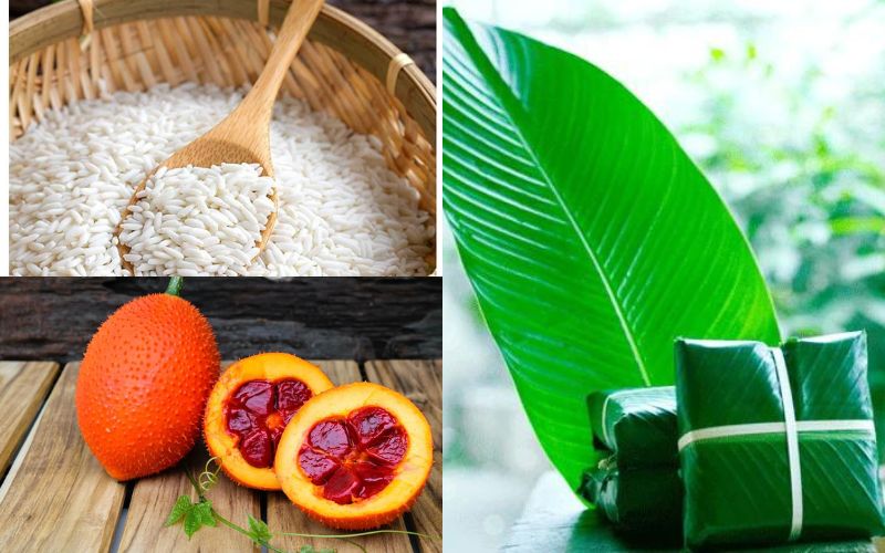 huong-dan-cach-lam-banh-chung-gac-may-man-cho-nam-moi-2 Hướng dẫn cách làm bánh chưng gấc may mắn cho năm mới - 2