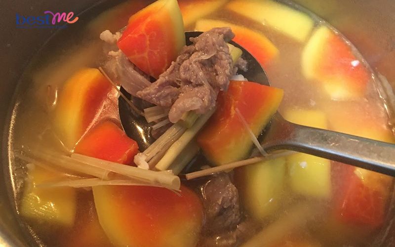 huong-dan-cach-nau-canh-bo-ham-du-du-ngot-thom-nong-hoi-cho-ngay-gio-mua-5 Hướng dẫn cách nấu canh bò hầm đu đủ ngọt thơm nóng hổi cho ngày gió mùa - 5