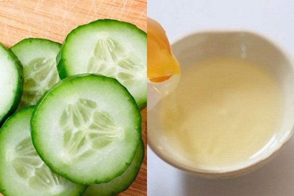 mặt nạ trứng gà và dưa leo