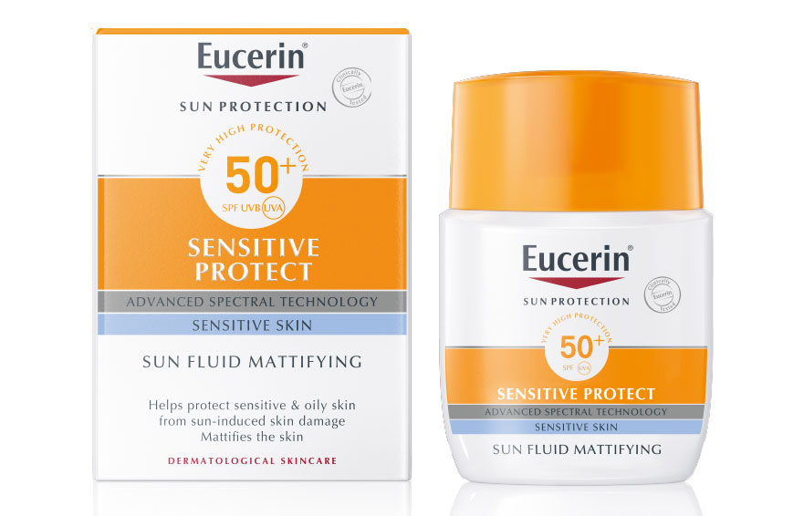 Kem chống nắng Eucerin Sun Fluid Mattifying Sensitive Protect SPF 50+