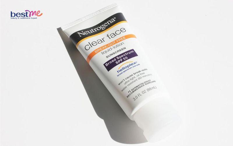 Neutrogena Clear Face Breakout Free Liquid Lotion Sunscreen SPF 55