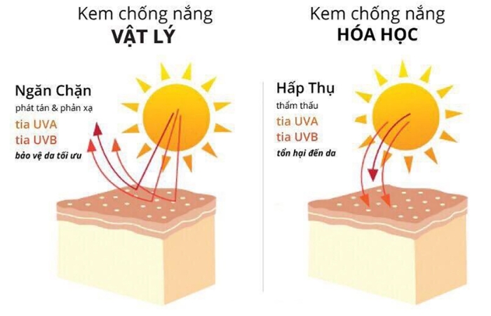 Nên dùng kem chống nắng vật lý hay hóa học tốt hơn?