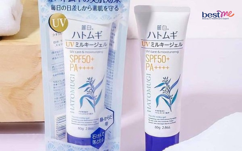 Kem chống nắng làm trắng da của Nhật Reihaku Hatomugi UV Milky Gel