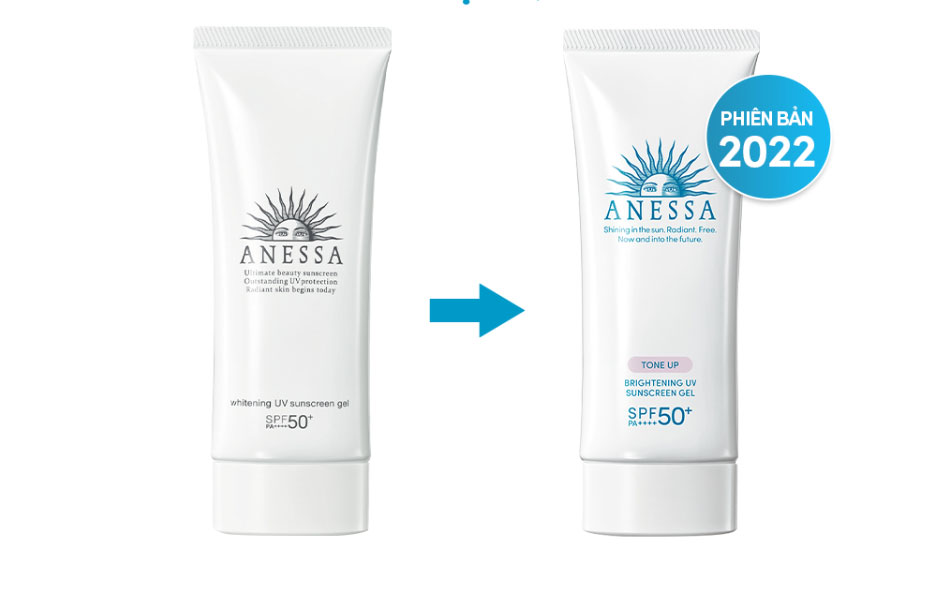 Kem chống nắng nâng tông da khô Anessa Whitening UV Sunscreen Gel phiên bản mới