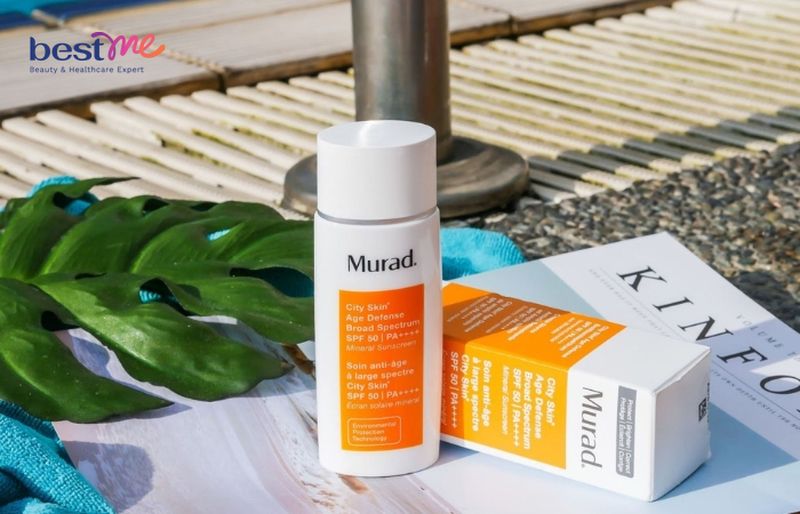 Murad City Skin Age Defense Broad Spectrum SPF50 PA++++ là kem chống nắng phổ rộng thuần vật lý