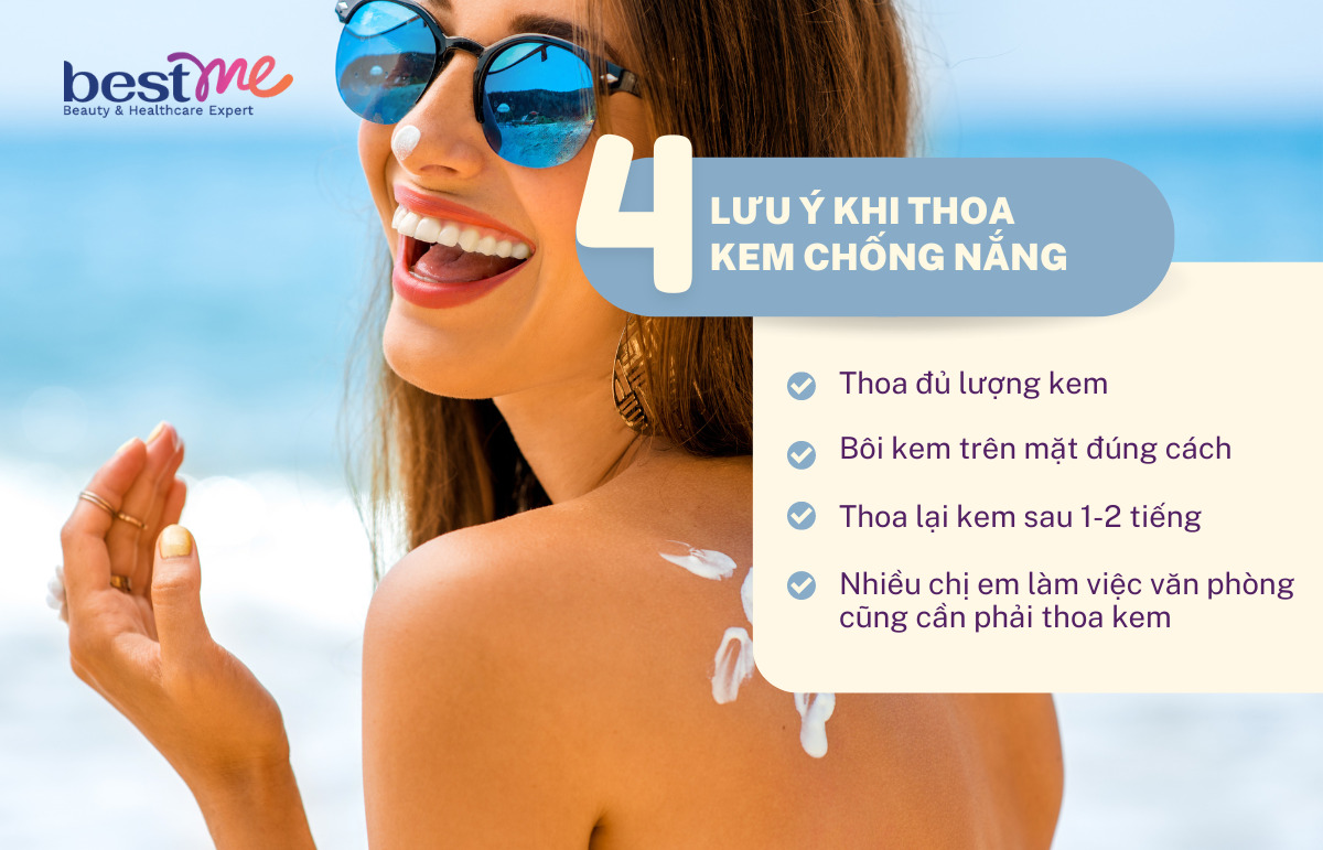 Lưu ý khi thoa kem chống nắng