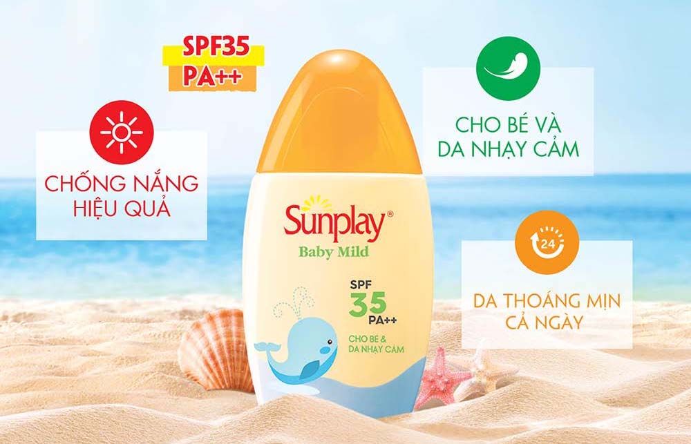 Sữa chống nắng cho bé Sunplay Baby Mild bảo vệ làn da bé và da nhạy cảm