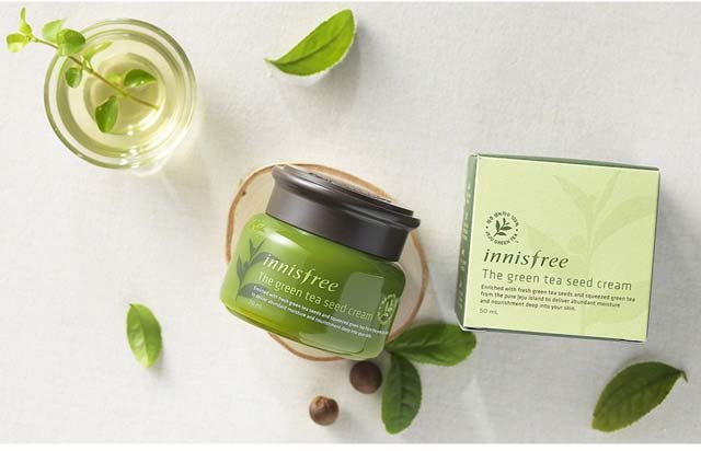 Kem dưỡng ẩm phục hồi da mụn Innisfree Green Tea Seed Cream