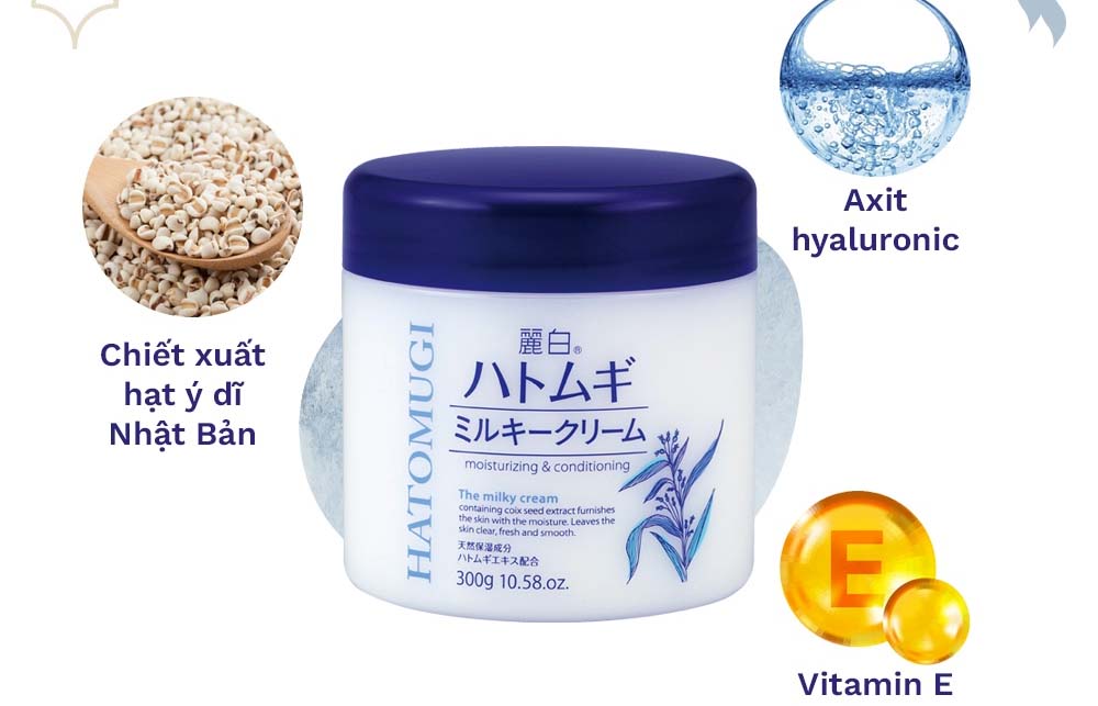 Các thành phần chính có trong Reihaku Hatomugi Milky Cream