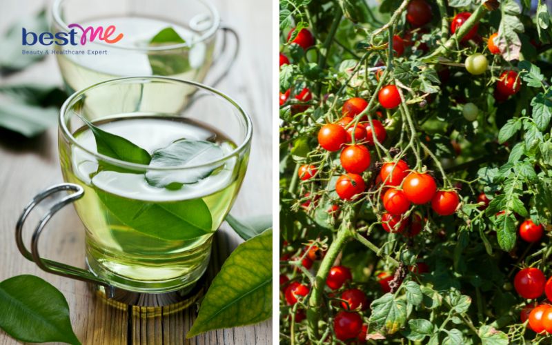 Bạn kết hợp cà chua với trà xanh
