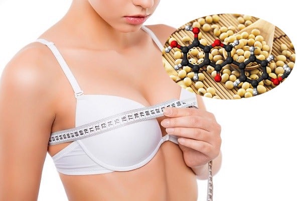 Những chị em có vòng 1 khiêm tốn cũng có thể sử dụng tinh chất đậu nành để cải thiện vóc dáng