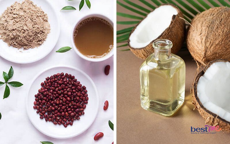 Bột đậu đỏ và dầu dừa là 2 nguyên liệu dưỡng trắng da nhanh chóng