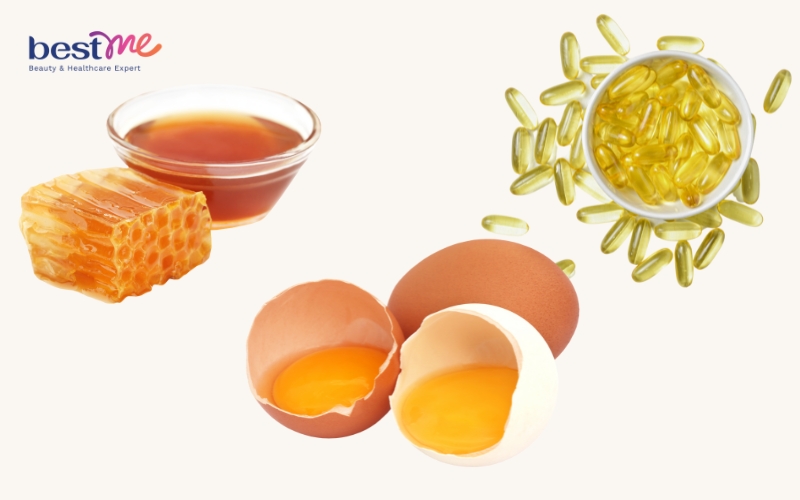 Mặt nạ vitamin E, mật ong và trứng gà