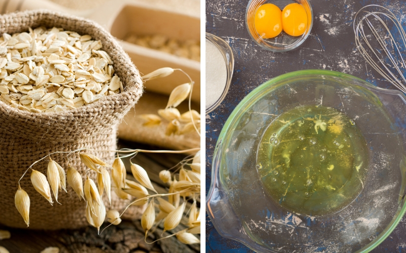 Làm trắng da mặt bằng bột yến mạch và lòng trắng trứng