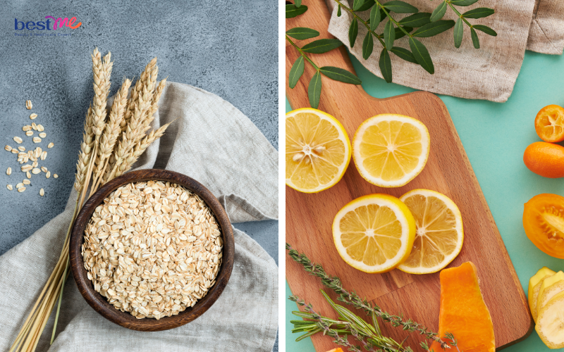 Mặt nạ bột yến mạch với chanh tươi