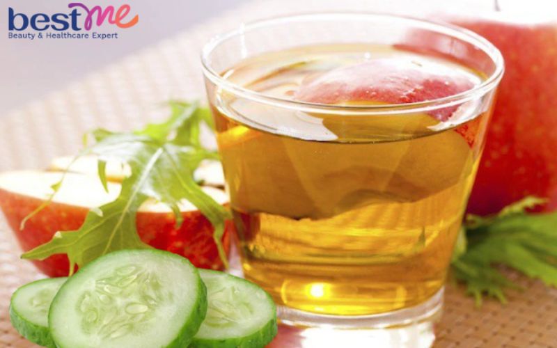 Dưa chuột - giấm táo giúp làm sạch và cung cấp độ ẩm cho da  