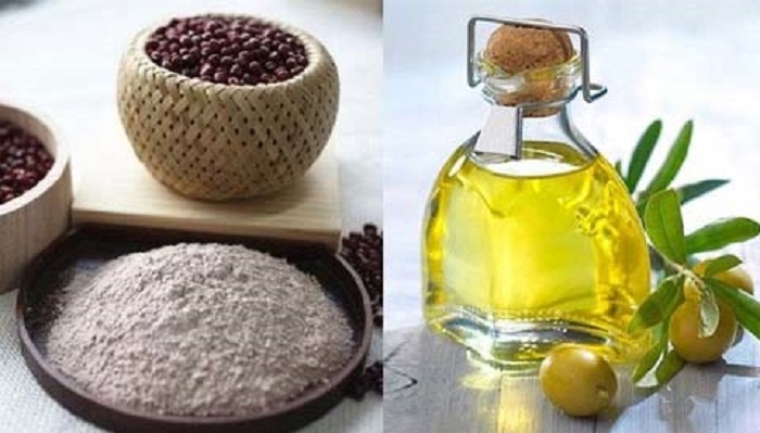 Công dụng của dầu olive sẽ được phát huy khi kết hợp cùng bột đậu đỏ