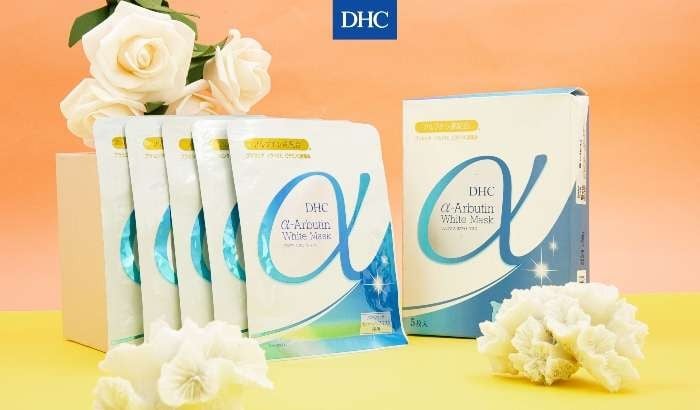 Mặt nạ giấy DHC α-A-White Mask vừa dưỡng ẩm vừa dưỡng trắng cho da