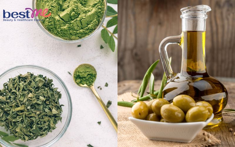 Dùng trà xanh và dầu oliu dưỡng da