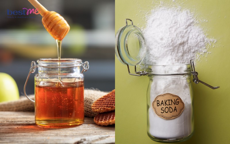 Mặt nạ mật ong và baking soda trị mụn ẩn