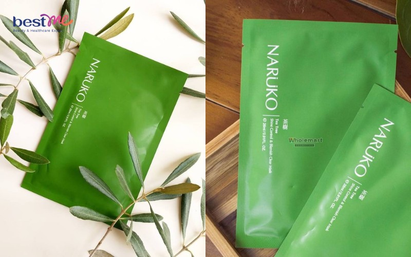 Mặt nạ tràm trà trị mụn ẩn Naruko Tea Tree Shine Control and Blemish Clear Mask