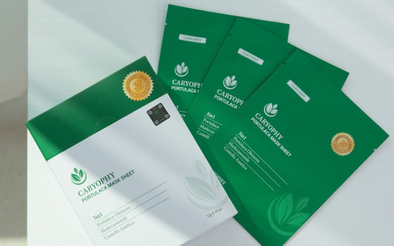 Mặt nạ trị mụn ẩn Caryophy Portulaca Mask Sheet 3in1