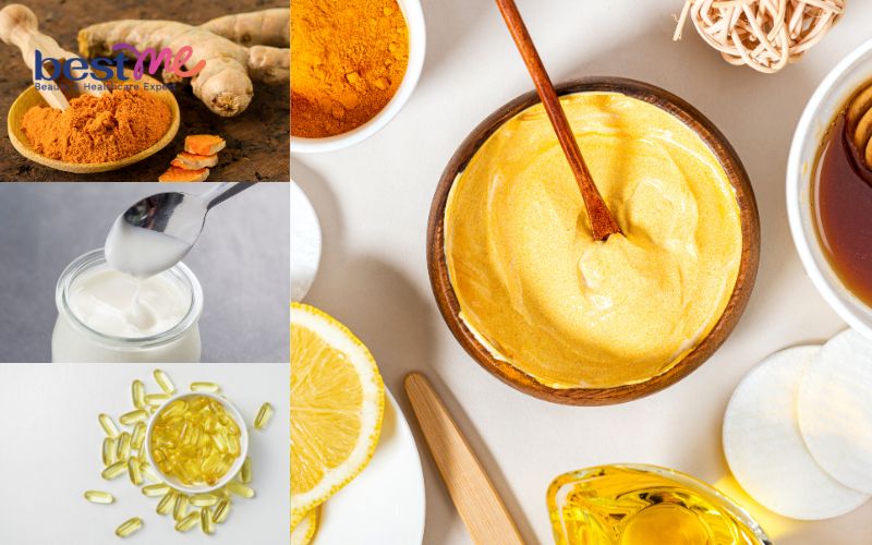 Mặt nạ sữa chua tinh bột nghệ và vitamin E