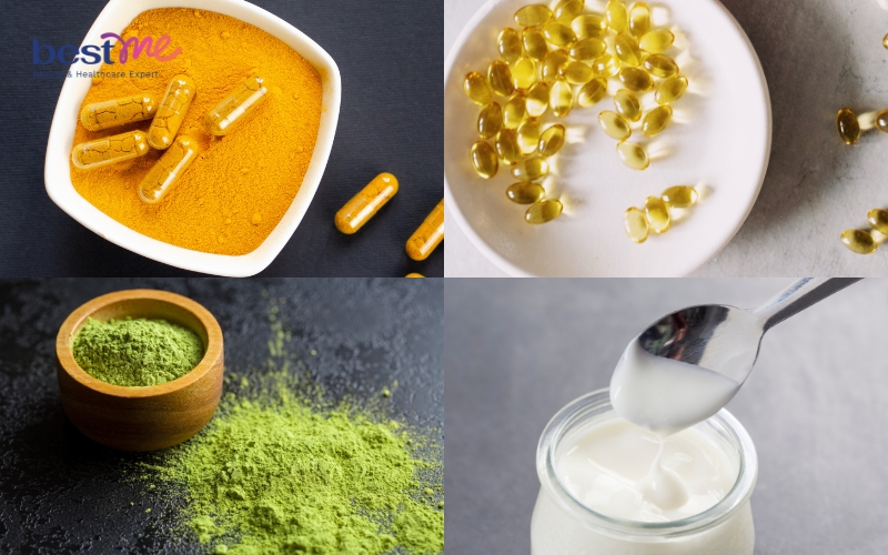 Mặt nạ vitamin E và nghệ kết hợp với bột trà xanh và sữa chua