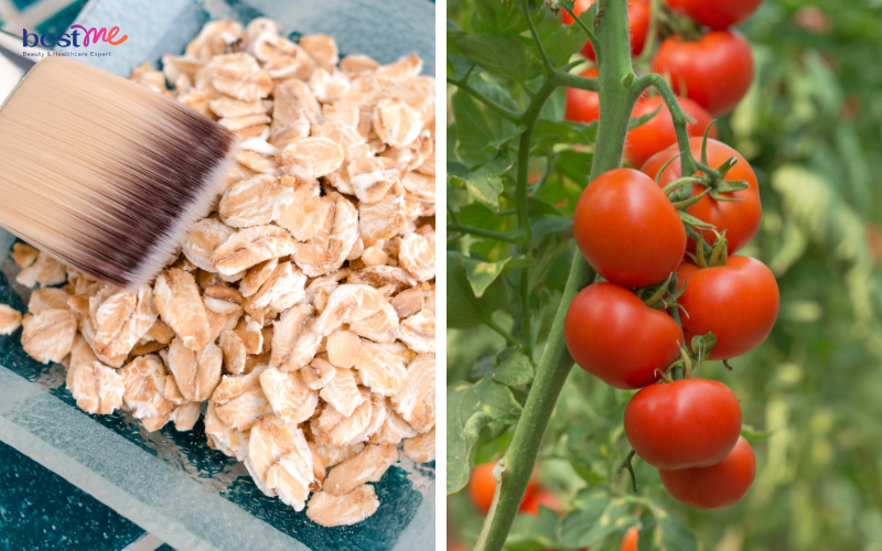 Yến mạch và cà chua