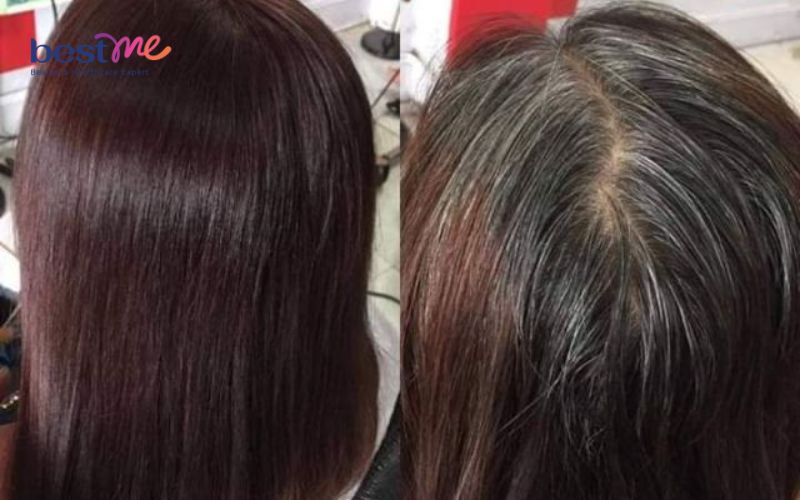 Nhuộm phủ bạc màu nâu socola 