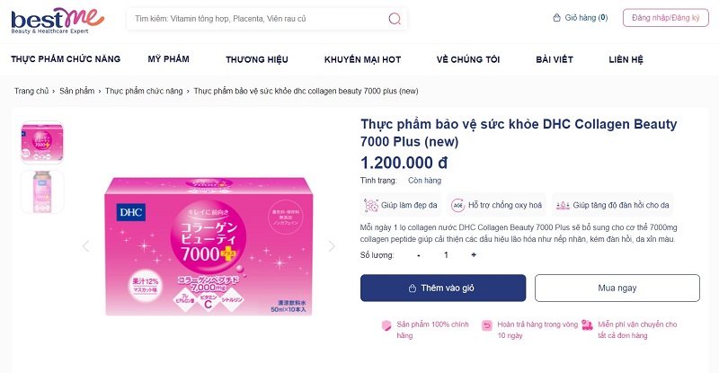 Mua sản phẩm collagen chính hãng của Nhật tại Bestme