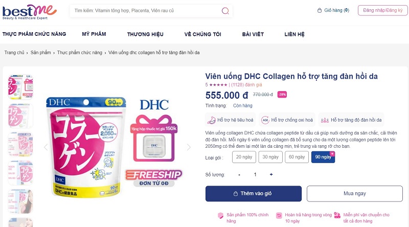 Mua viên uống DHC collagen tại địa chỉ uy tín