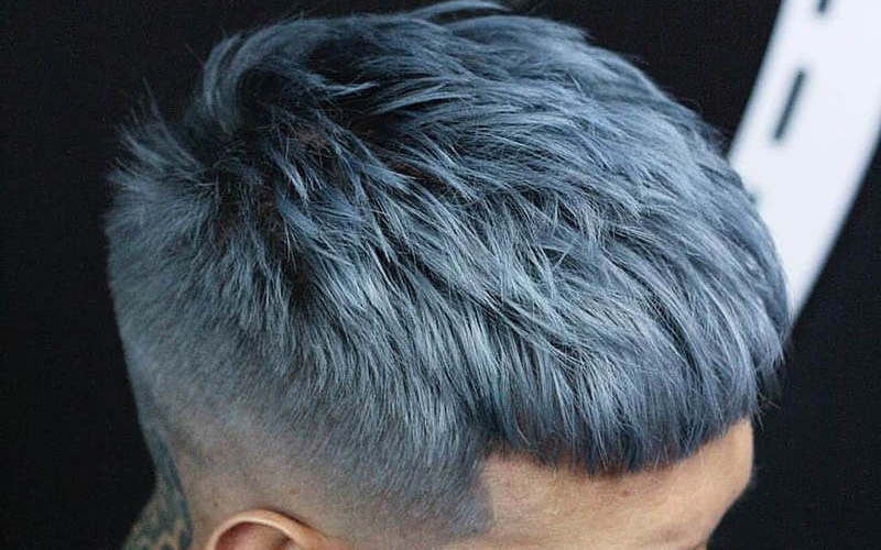 Tổng hợp] Hình ảnh nhuộm tóc màu xanh dương khói đẹp cho nam nữ