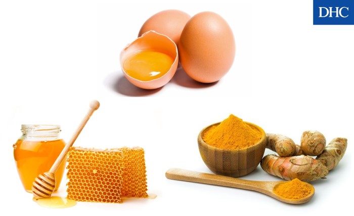 Mặt nạ mật ong, bột nghệ và trứng gà hút bớt dầu thừa, bã nhờn trong lỗ chân lông