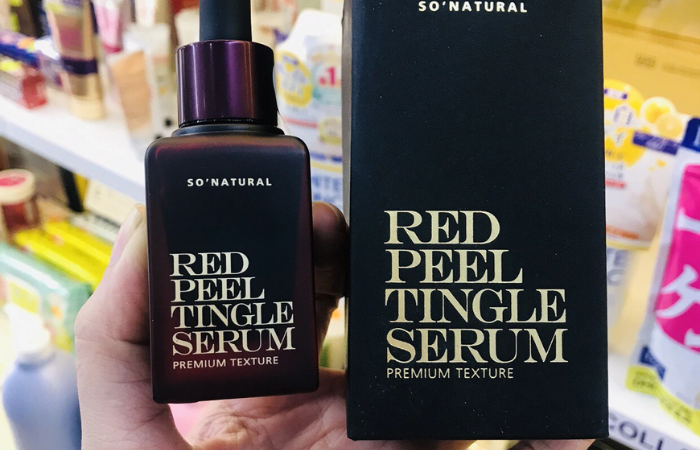 Peel da không bong tróc Red Peel Tingle Serum nổi bật với 2 thành phần là AHA và BHA